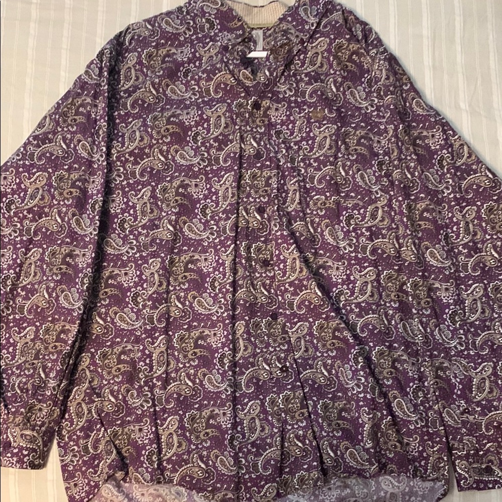 Cinch XL Paisley Purple Button-Up Shirt